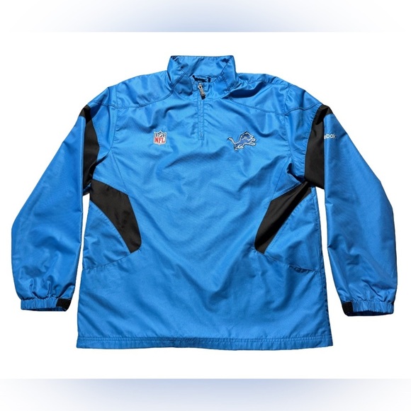 Reebok Other - Detroit Lions Reebok XL NFL Windbreaker Jacket Blue On Field Vintage Mens